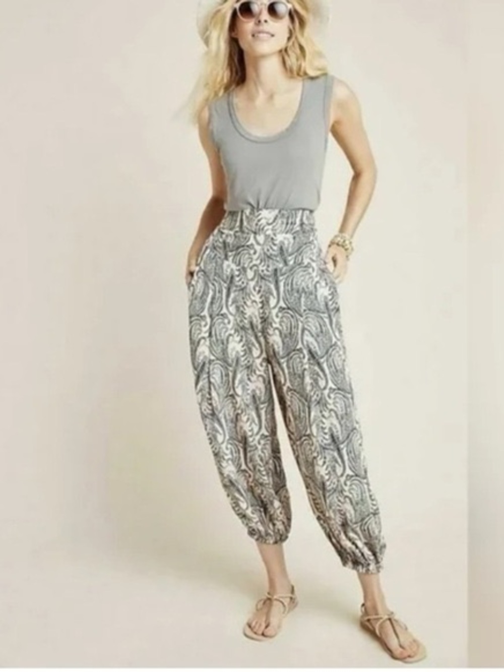 Anthropologie Paisley High-Waist Harem pants